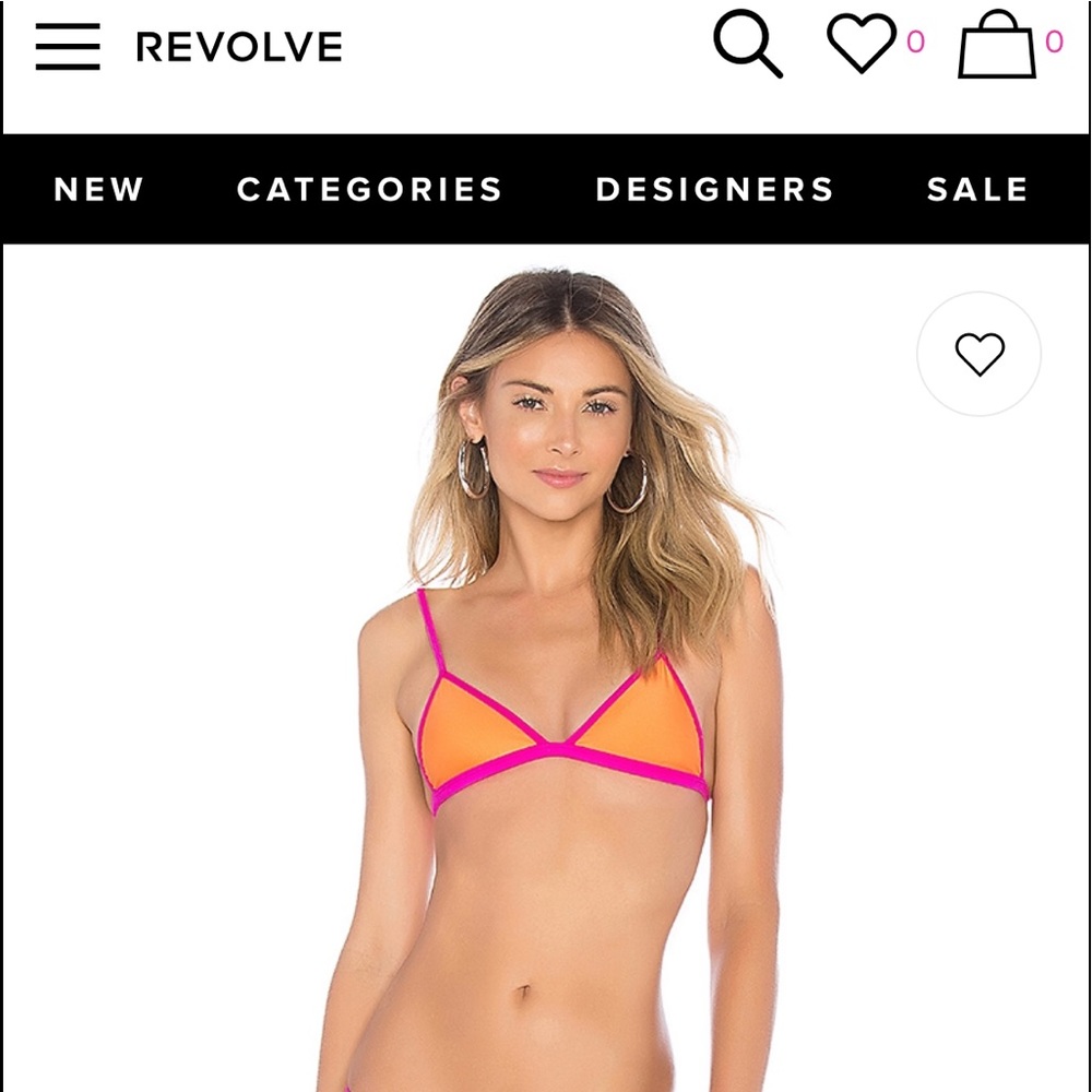 Bright Pink & Orange Bikini Top from Revolve